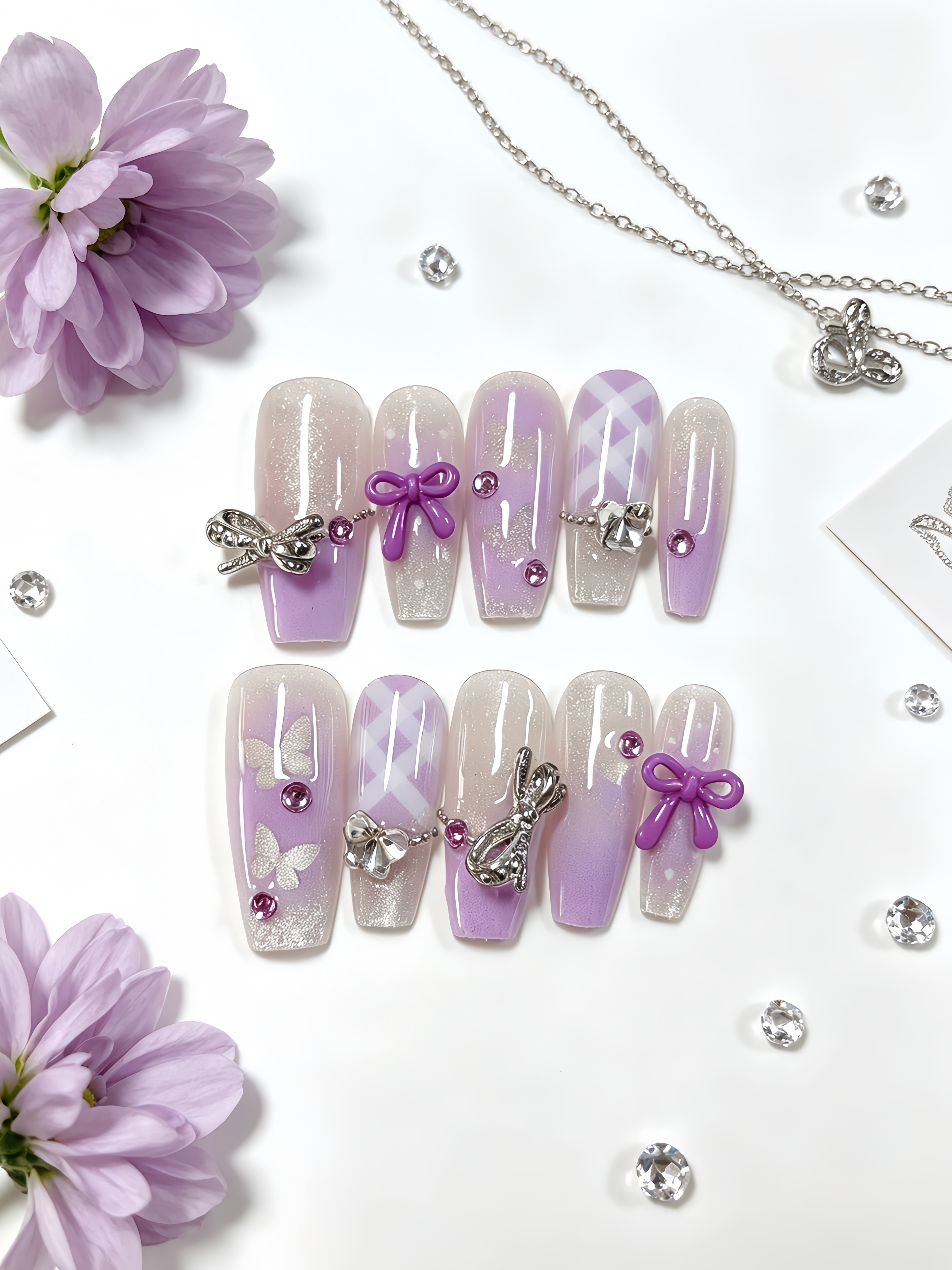 Korean Daily Lifestyle - 10 Medium-Sized Trapezoidal Press-On Nails, Nude