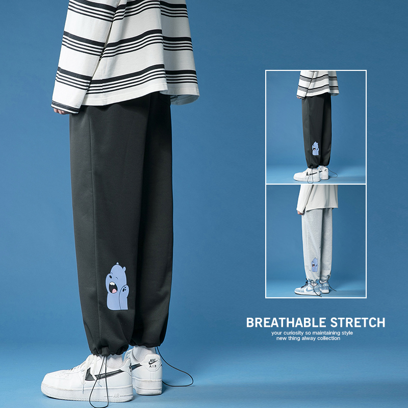 Men's Casual Loose Sports Pant - Korean Pants Lifestyle บทวิจารณ์และราคา