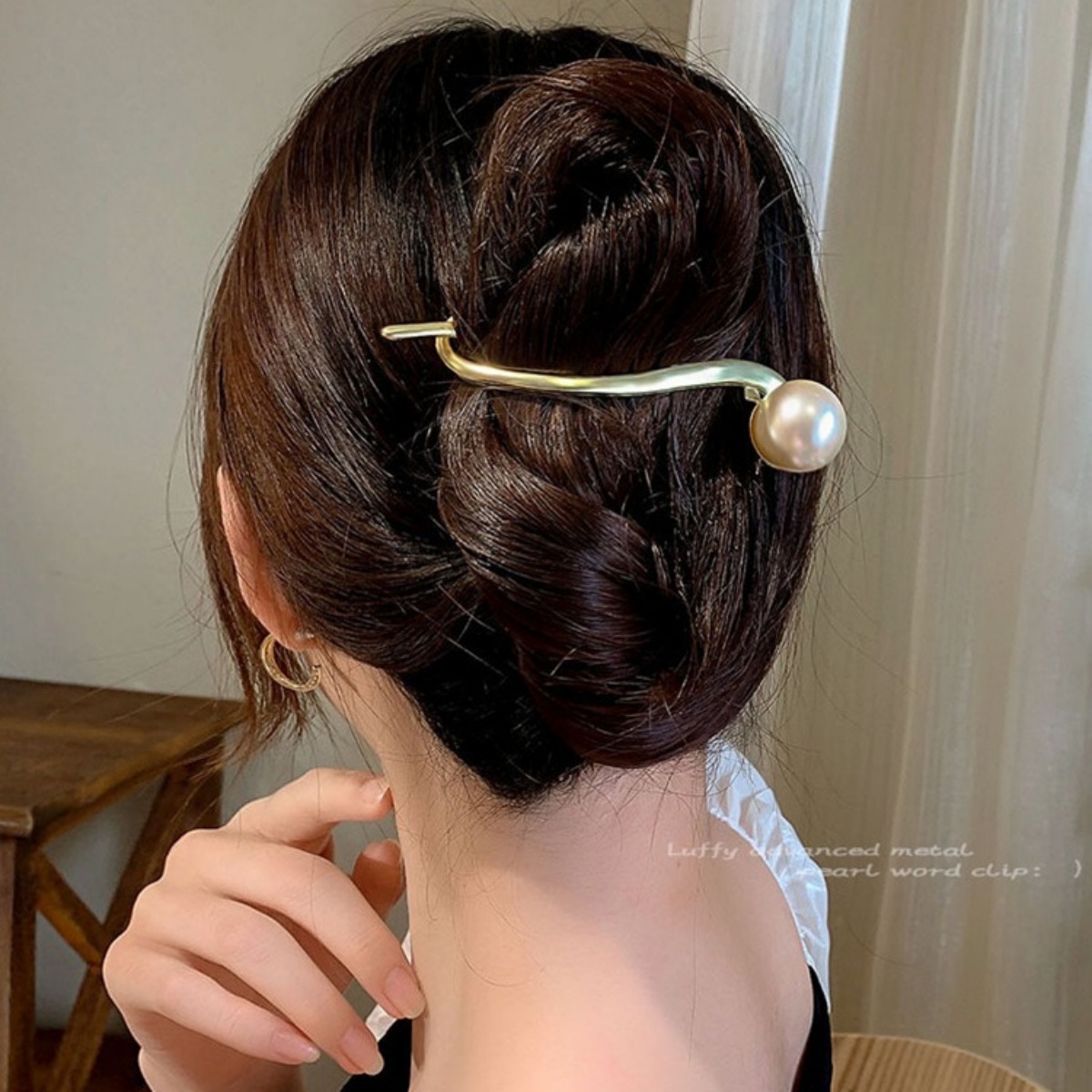 Elegant Glitter Pearl Hair Cli - Korean Daily Lifestyle บทวิจารณ์และราคา